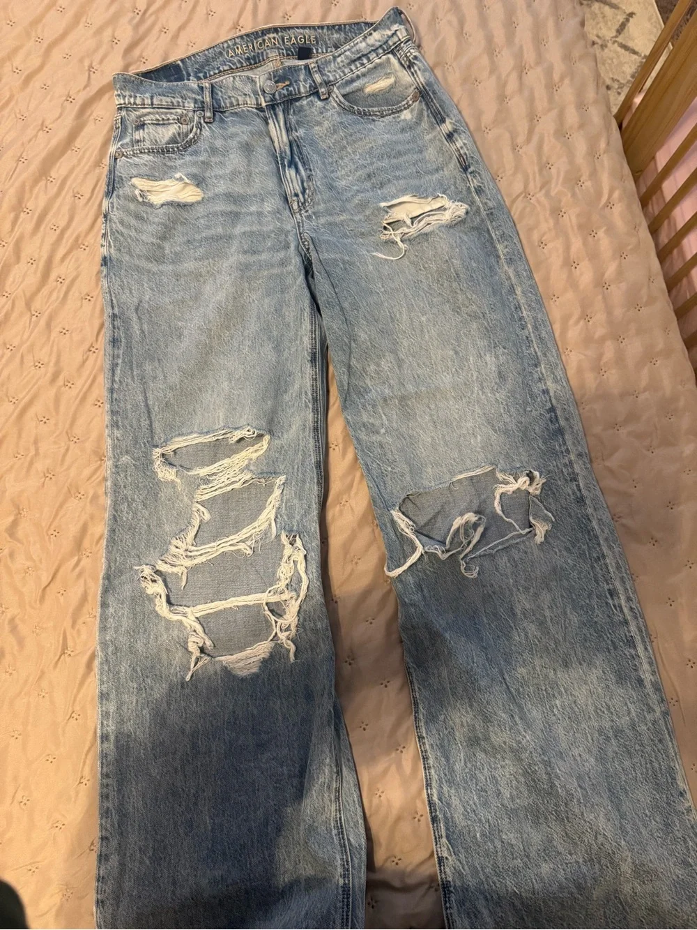 (LONG LENGTH) Distressed Dream Drapey Women's Jeans